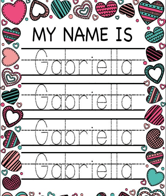 tracing printable worksheet name tracing worksheet digital etsy