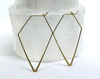 Earrings, brass earrings, geometric, neutral, hoops, lightweight earrings, modern, gift, minimalist jewelry, geometric jewelry