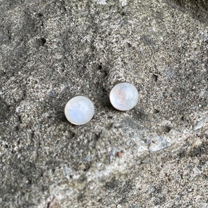 Silver earrings, moonstone earrings, sterling silver, geometric, neutral, white ring, lightweight, modern, gift, minimalist