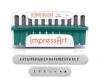 metal stamps, ImpressArt Homeroom Letters Mid Range 3mm, letter stamps / ImpressArt number stamps, Homeroom Numbers