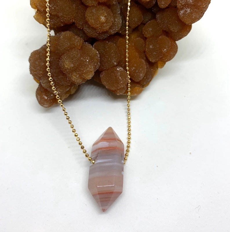 minimalist multicolor gift geometric gold neutral modern Necklace quartz crystal double point pendant necklace on gold chain