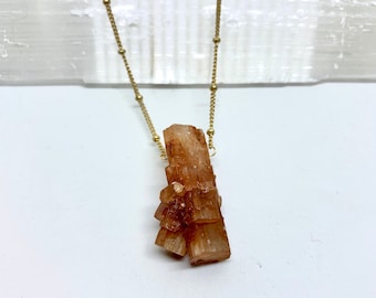Aragonite necklace, geometric gemstone necklace,  grounding necklace, neutral gemstone necklace, aragonite gemstone necklace, rough gemstone