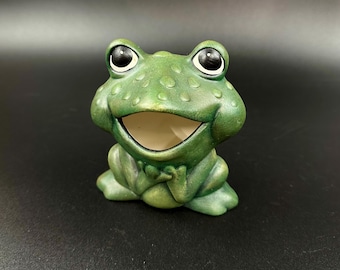 Ceramic open mouth Frog figurine /frog figurine ceramic 4.5'' tall