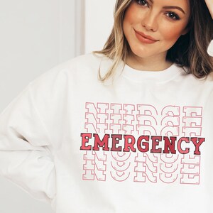 Emergency Nurse Sweatshirt, ER Nurse Gift, ED Nursing Sweater, Emergency RN Crewneck, Appreciation Gift for Nurse, New Nurse Graduation gift