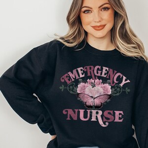 Emergency Nurse Sweatshirt, ER Nurse Gift, ED Nursing Pullover, Emergency RN Crewneck, Gift for Nurse Grad Gift Graduation