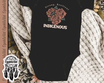 Strong resilient indigenous baby bodysuit, Native Infant clothing, Indigenous owned shop