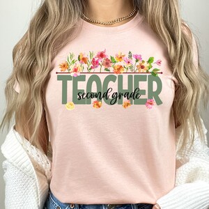 Wildflowers Second Grade Teacher Shirt, 2nd Grade Teacher Shirt, Elementary Tee, 2nd Grade T-Shirt, Teacher Team Shirts, Grade Two TShirt