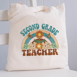 2nd Grade Teacher Tote Bag, Second Grade Teacher Gift, Teacher Tote Bags, Tote Bag, Gift For Teacher, teacher thank you gift, Grade Two Tote