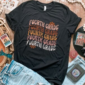 4th Grade Teacher Shirt, Fourth Grade Teacher Tshirt, 4th Grade Teacher Gift, 4th Grade Crew Tee, Teacher Appreciation, Retro Teacher Shirt