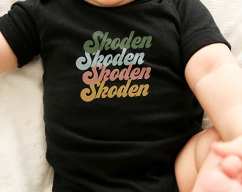 Skoden retro bodysuit for baby, Indigenous owned shops, Indigenous baby clothes, Native kids clothing, clothes for Native baby