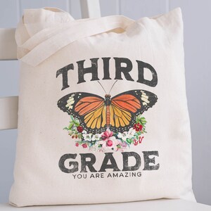 3rd Grade back to school teacher tote bag, Third Grade teacher gift, Grade Three book bag, New teacher present, Teacher appreciation gift