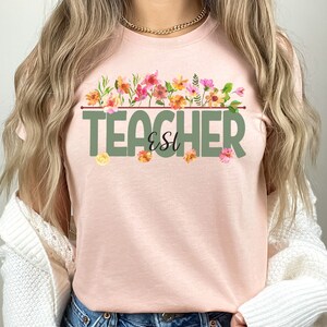 ESL Teacher Shirt, Wildflowers English as a Second Language Tshirt, Teach Multilingual Learners Team Tee, Multilingual Linguist Hello Gift