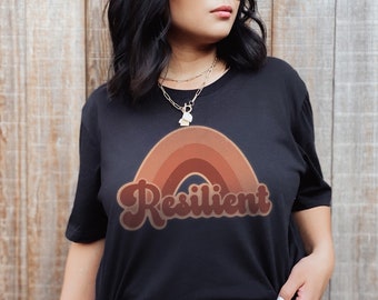 Resilient rainbow shirt, Feminist Shirt, Indigenous Owned Shops, Empower Women Feminism Shirt Women's Rights T-Shirt Teacher Native made tee