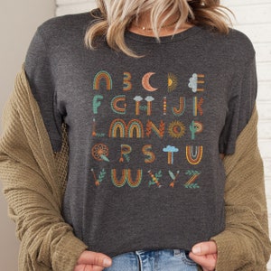 Kindergarten Teacher Shirt, Preschool Teacher shirt, K4 Teacher shirt, Alphabet shirt, ABC shirt, Daycare Teacher, Teacher Appreciation gift
