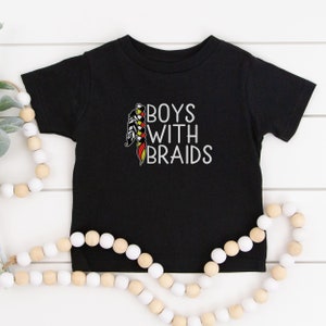 Boys with Braids, Indigenous toddler shirt, Boys with long hair tee, Native boys tshirt, Native clothing for kids, Indigenous boy hair tee
