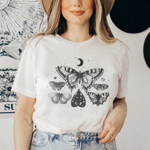 Insect Shirt, Cottagecore Shirt, Bug Shirt, Aesthetic Tshirt, Celestial Shirt, Cottage Core Shirt, Goblincore Clothing, Dark Academia Shirt