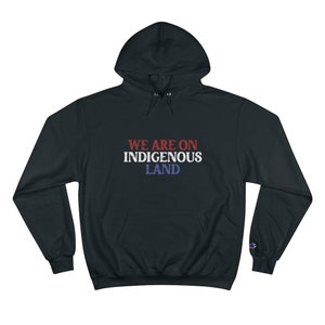 We are on Indigenous land Hoodie, Indigenous Owned Shops, Native clothes, Anishinaabe clothing, Gift for friend,  Native Land