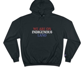 We are on Indigenous land Hoodie, Indigenous Owned Shops, Native clothes, Anishinaabe clothing, Gift for friend,  Native Land