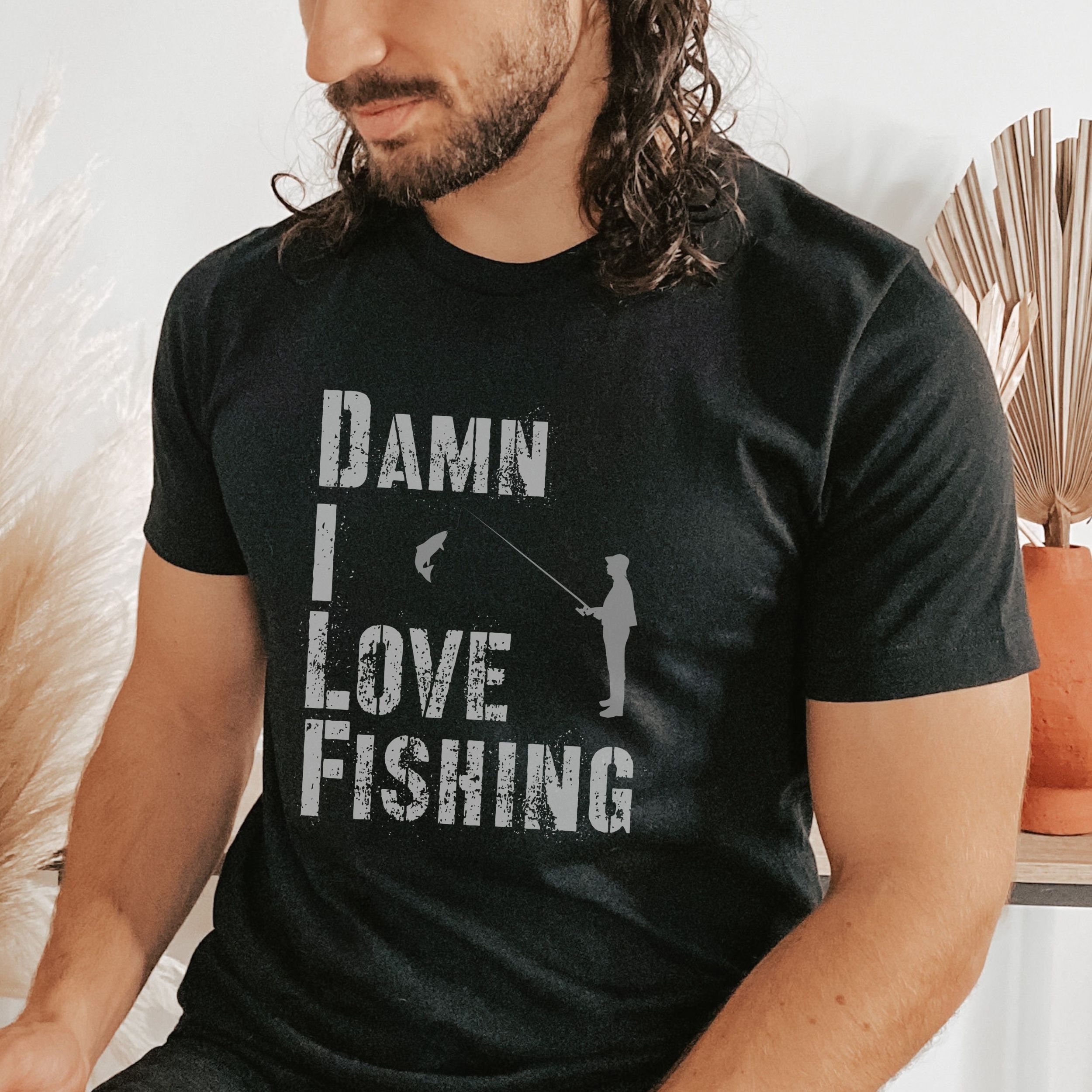 Mens Fishing Tshirt, Funny Fishing Shirt, DILF Damn I Love Fishing