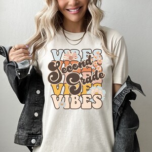 Tweede leerjaar leraar shirt | Leraar Waardering Cadeau | Schattig tweede leerjaar shirt | Retro Leraar Overhemden | Teamshirt tweede klas