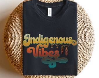 Indigenous Retro T-Shirt – Native Inspired Graphic Tee, Ojibwe Aesthetic Clothing, Cultural Identity Apparel
