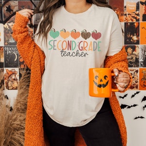 2nd Grade Teacher Halloween Shirt, Second Grade Halloween T-Shirt, Pumpkin Teacher Shirt, Teacher Halloween Gift, Matching Spooky Teachers