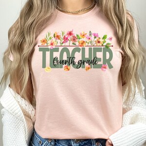 Wildflowers Fourth Grade Teacher Shirt, Fourth Grade Teacher Gift, Fourth Grade Team T-Shirt, 4th Grade Teacher Shirt, Matching Crew Tshirts