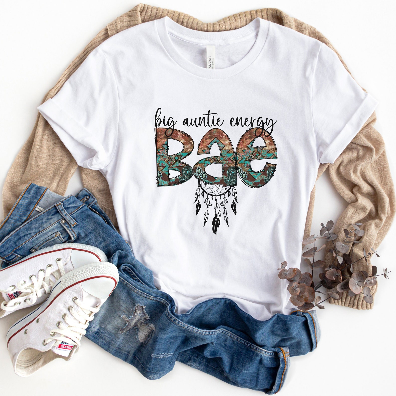 Big Auntie Energy Shirt Funny Native Shirt for Auntie - Etsy
