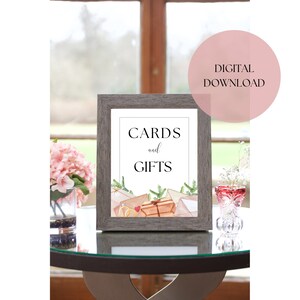 Cards and Gifts Wedding Sign, Wedding Decor, Gift Sign, Gift Table Sign for Wedding, Printable Wedding Sign, Wedding Table Decor, Digital