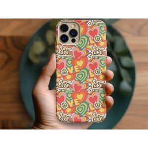 iPhone 15 14 13 12 11 8 Phone Case, Google Pixel 5 6 7 Phone Case, Samsung Galaxy 10 20 21 22 23 Phone Case, 70s Love Phone Case, Gift