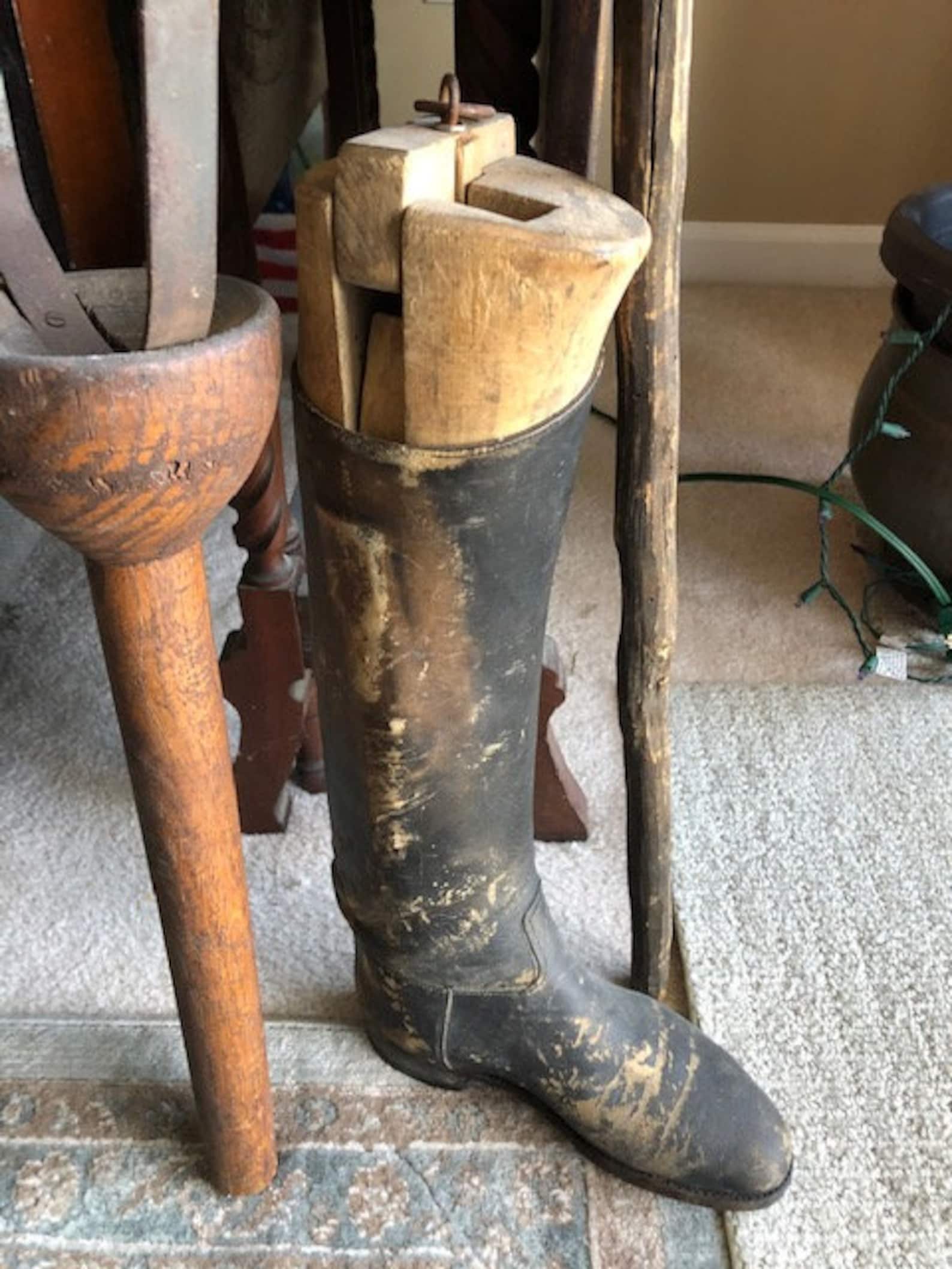 Civil War Handmade Soldier Crutch Wood Peg Leg Officer Boot Etsy