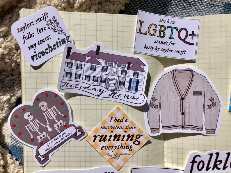 Folklore Taylor Swift Stickers for Water Bottle Laptop Etsy