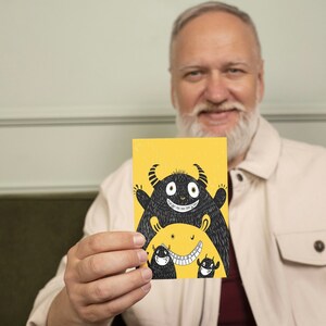 Vatertag Postkarten - Liebenswerte Monster - Waldmonster - Kleine Monster Karten