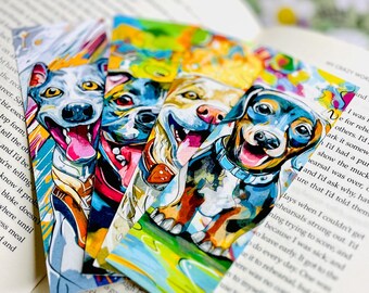 Dog Breed Bookmark - Colorful Graffiti Art Print, Laminated
