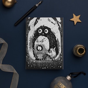 Schnee Postkarten - Liebenswerten Monster - Wald Monster - Weihnachtskarten - Weihnachtsgeschenke