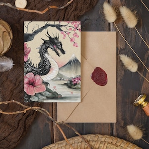 Année du dragon - carte du nouvel an lunaire - nouvel an chinois - zodiaque chinois - carte du nouvel an lunaire