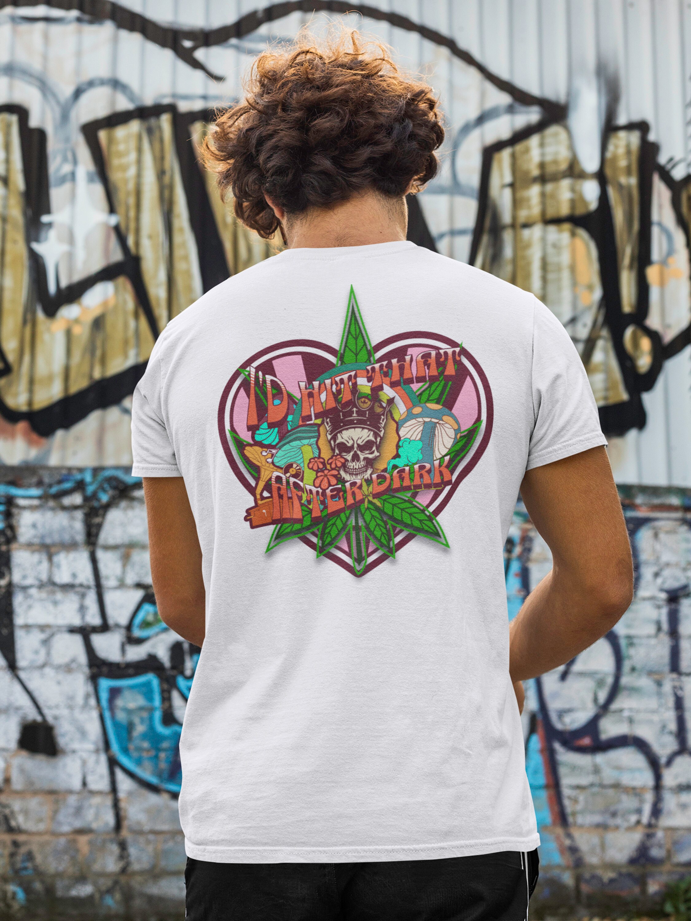 Ganja Yin & Yang Men's Organic Cotton T-Shirt – Cool Cannabis Design, Eco-Friendly & Comfy - View #3
