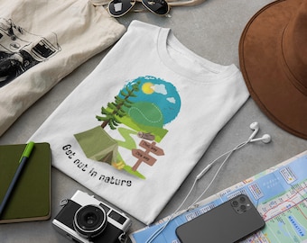 Natur Wandern T-Shirt - Tent Adventure, Outdoors Graphic Tee