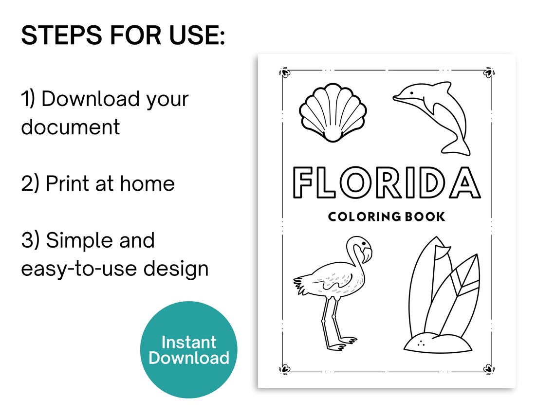 Printable Florida Coloring Pages for Kids | 20 Pages With Beach, Nature ...