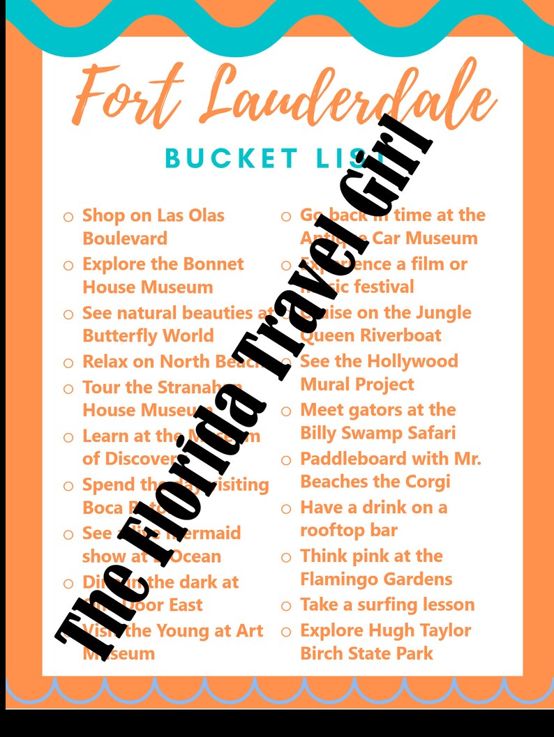 Printable Florida Bucket Lists for 12 Locations 8.5x11 Etsy