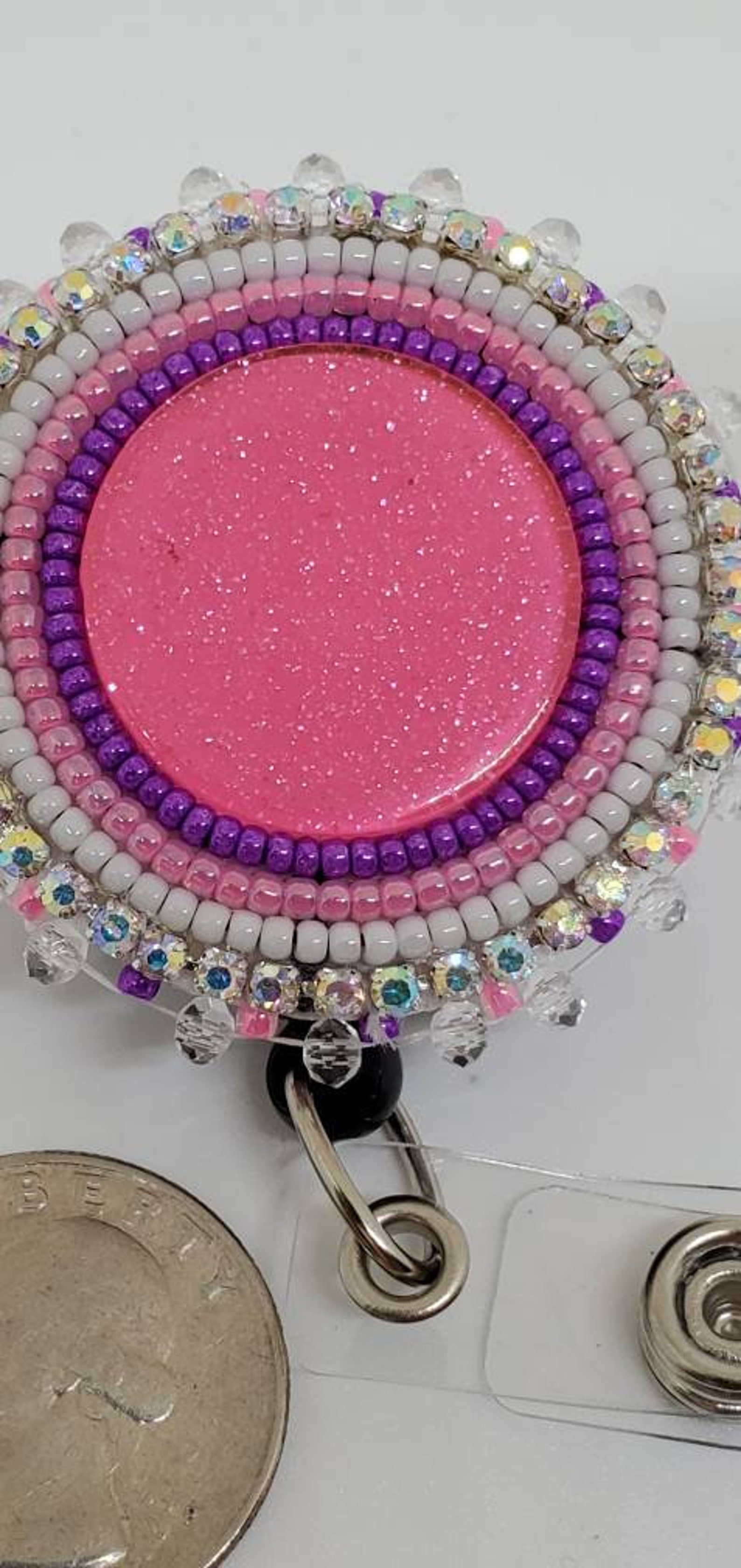 Beaded badge reel Etsy