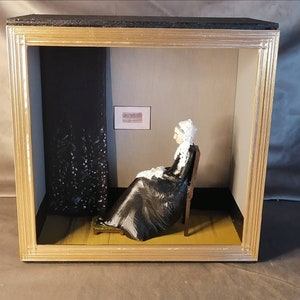 Book nook shelf insert, bookend, Whistler's Mother
