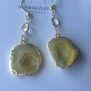 Geode Druzy Earrings,Statement Earrings, Boho Jewelry,Agate Earrings,Gift for her,Birthday gift,Christmas gift