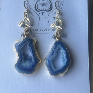 Geode Druzy Earrings,Statement Earrings, Boho Jewelry,Agate Earrings,Gift for her,Birthday gift,Christmas gift