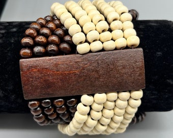 Wood Bracelet, Wooden Beaded Bracelet, Wood Bracelet, Wood Bead Bracelet, Boho Bracelet, Fashion Bracelet, Bold Bracelet