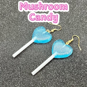 Lollipop, Earrings, Dangle Earrings, Statement Earrings, Heart Lollipop, Lollipop Earrings, Cute Earrings, Drop Earrings, Resin Earrings