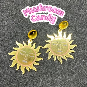 Sun Earrings, Sun, Earrings Sun, Earrings, Sun Dangle Earrings, Sun Charm, Sun Jewelry, Gold Sun, Gold Earrings, Dangle Earrings
