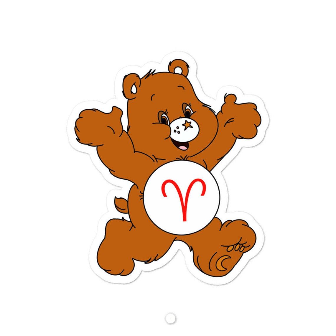 Aries zodiac bear bubblefree stickers care bear retro  etsy
