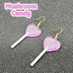 Lollipop, Earrings, Dangle Earrings, Statement Earrings, Heart Lollipop, Lollipop Earrings, Dangle Earrings, Cute Earrings, Drop Earrings