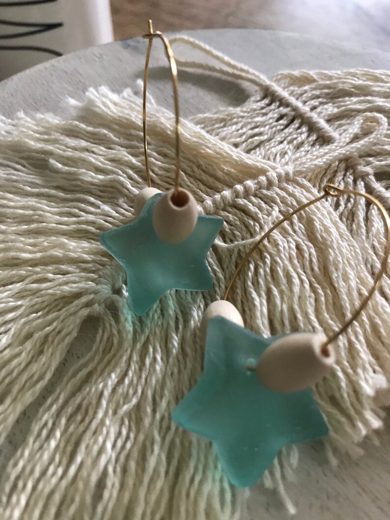 Boho Earrings Stardom Krobo Glass Earrings Recycled Glass Boho Chic Earrings